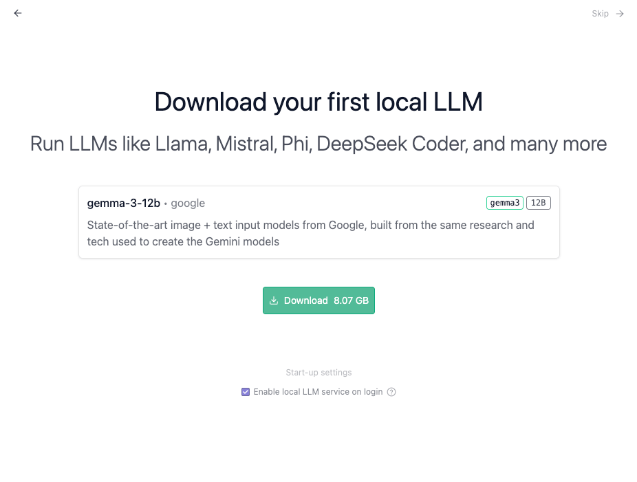 LM Studioのページからダウンロード