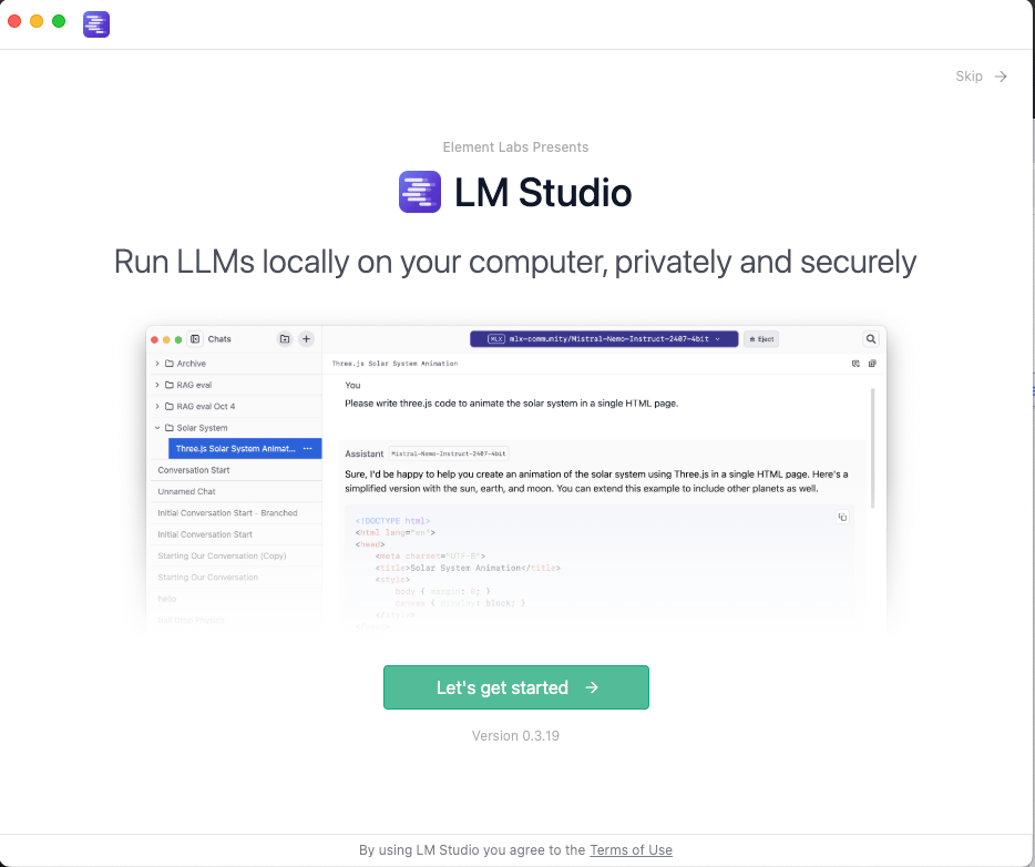 LM Studioスタート